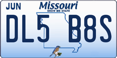 MO license plate DL5B8S
