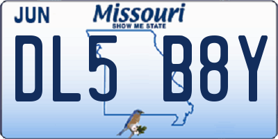 MO license plate DL5B8Y