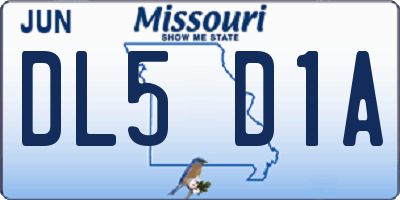 MO license plate DL5D1A