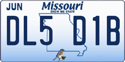MO license plate DL5D1B