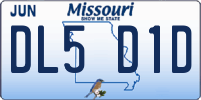 MO license plate DL5D1D