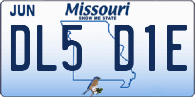 MO license plate DL5D1E