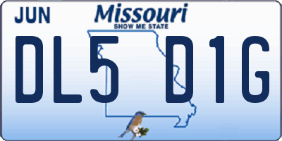 MO license plate DL5D1G