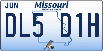 MO license plate DL5D1H