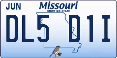 MO license plate DL5D1I