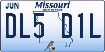 MO license plate DL5D1L