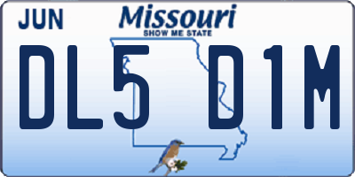 MO license plate DL5D1M