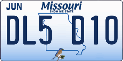 MO license plate DL5D1O
