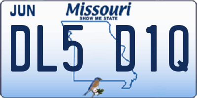 MO license plate DL5D1Q