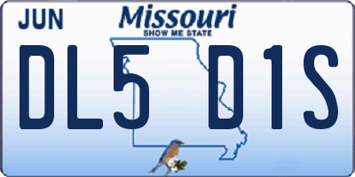 MO license plate DL5D1S
