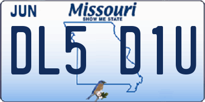 MO license plate DL5D1U