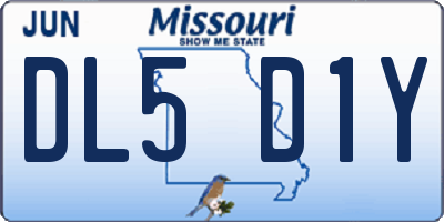MO license plate DL5D1Y