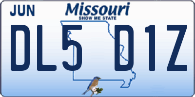 MO license plate DL5D1Z