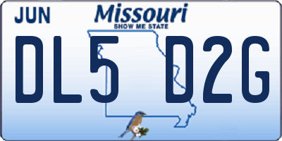 MO license plate DL5D2G