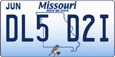 MO license plate DL5D2I