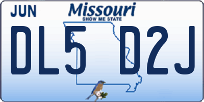 MO license plate DL5D2J