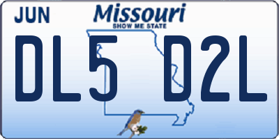 MO license plate DL5D2L