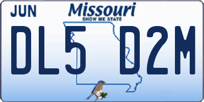 MO license plate DL5D2M