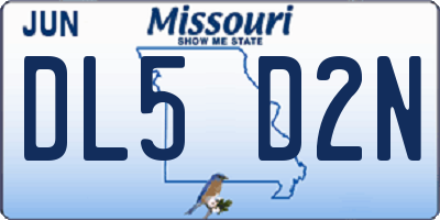 MO license plate DL5D2N