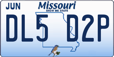 MO license plate DL5D2P