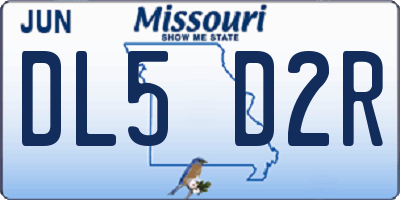 MO license plate DL5D2R