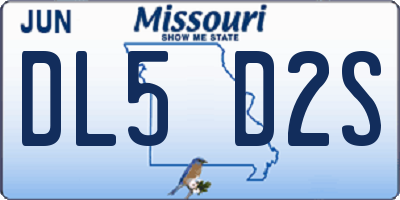 MO license plate DL5D2S