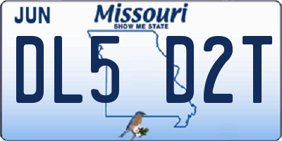 MO license plate DL5D2T