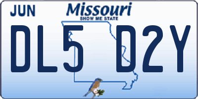 MO license plate DL5D2Y
