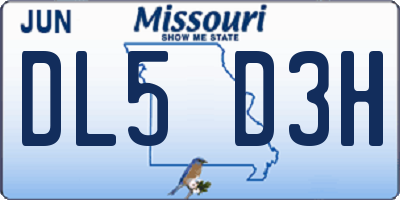 MO license plate DL5D3H