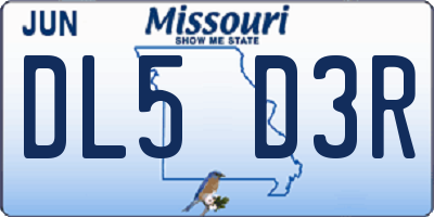 MO license plate DL5D3R