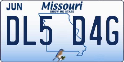 MO license plate DL5D4G