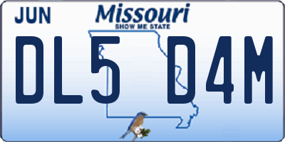 MO license plate DL5D4M