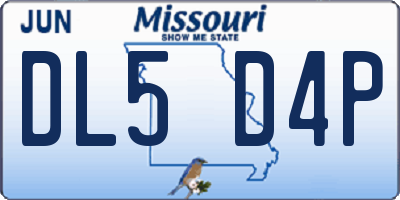 MO license plate DL5D4P