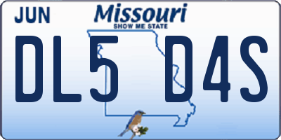 MO license plate DL5D4S