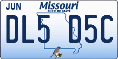 MO license plate DL5D5C