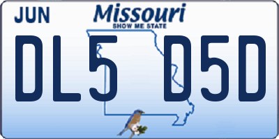 MO license plate DL5D5D