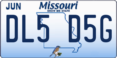 MO license plate DL5D5G