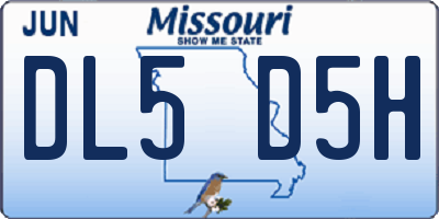 MO license plate DL5D5H