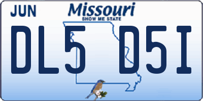 MO license plate DL5D5I