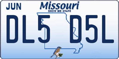 MO license plate DL5D5L