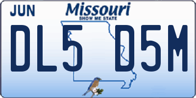 MO license plate DL5D5M