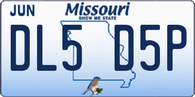 MO license plate DL5D5P
