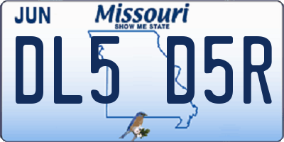 MO license plate DL5D5R