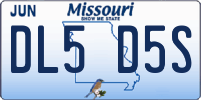 MO license plate DL5D5S
