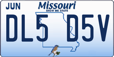 MO license plate DL5D5V