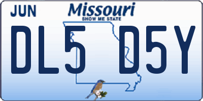 MO license plate DL5D5Y