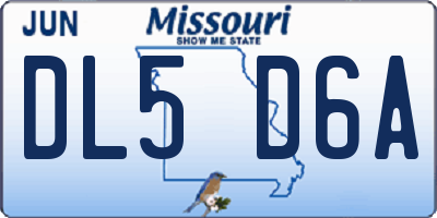 MO license plate DL5D6A