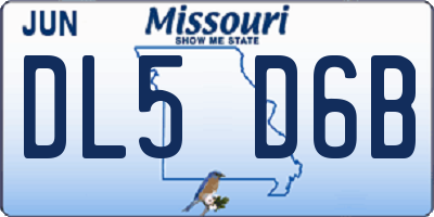 MO license plate DL5D6B