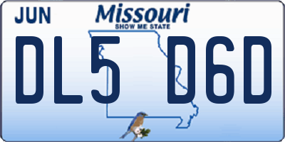 MO license plate DL5D6D