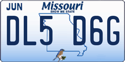 MO license plate DL5D6G